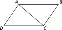 Triangles ABC and CDA share side AC, forming a quadrilateral.