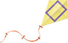 A kite has ribbon connecting the midpoints of each side, forming a rectangle.