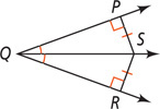 Angle PQR has angle bisector passing through point S within the angle.