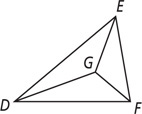 Triangle DEF has segments from each angle meeting at G inside.