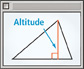 An acute triangle has an altitude line inside, extending from the top vertex meeting the bottom side at a right angle.