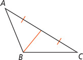 Triangle ABC has a segment from vertex B to the midpoint of side AC.