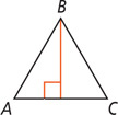 Triangle ABC has a segment from vertex B meeting side AC at a right angle.