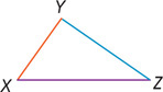 A triangle has vertices X, Y, and Z.