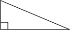 A right triangle has a leg extending right longer than the leg extending up.