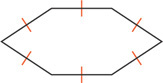 A hexagon has all six sides marked congruent.