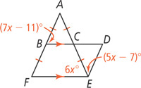 A triangle and quadrilateral overlap.
