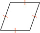A parallelogram has all four sides marked congruent.