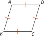 Quadrilateral ABCD has all sides congruent.