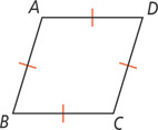 Quadrilateral ABCD has all sides congruent.