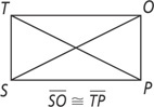 Parallelogram STOP has congruent diagonals SO and TP.