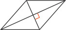 A parallelogram has diagonals meeting at a right angle.