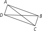 Parallelogram ABCD has diagonals AC and BD.