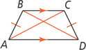 Trapezoid ABCD, with sides BC and AD parallel and sides AB and CD congruent, has diagonal AC and BD.
