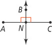 Vertical line BN intersects horizontal segment AC at right angles at N.