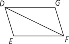 Quadrilateral DEFG has diagonal DF.