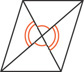 A quadrilateral has two diagonals, with opposite congruent angles formed at the intersection.
