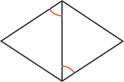 A parallelogram has a diagonal with opposite angles formed by the diagonal congruent.