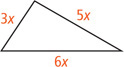 A triangle has sides measuring 3x, 5x, and 6x.