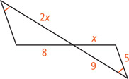 Two triangles share a vertex.