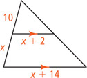 A right triangle has a leg measuring 2x minus 4 and hypotenuse measuring 39. Another right triangle has a leg measuring 24 and hypotenuse measuring x + 6.