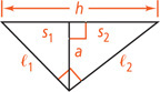 A right triangle is divided into two smaller right triangles by an altitude line.