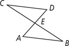 Triangles ABE and DCE share vertex E, with AD and BC straight.