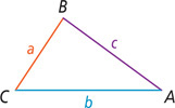 Triangle ABC has sides a, b, and c.