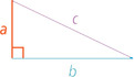 A right triangle has legs a and b and hypotenuse c.