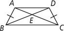 Trapezoid ABCD, with sides AB and CD congruent, has diagonals AC and BD intersecting at E.