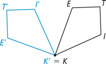 Kites KITE and K’I’T’E share vertex K = K’.