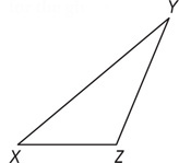 Triangle XYZ has side XZ at the bottom, with vertex Y up to the right.