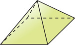 A pyramid has a square base with four congruent triangular sides.