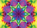 A kaleidoscope image consists of shapes with eight points.