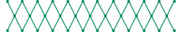 A frieze pattern consists of a series of connected, X-shapes.