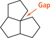 Three identical pentagons are connected, with a gap between two at the shared vertex.
