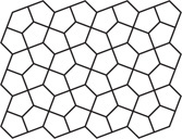 A tessellation consists of a repeating pentagon.