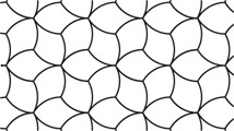 A tessellation consists of an identical fish-shaped figure, with three heads and three tails at each vertex.