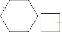 A hexagon has sides congruent to the sides of a square.