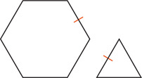 A hexagon has sides congruent to the sides of a triangle.
