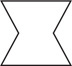 A figure is shaped like two isosceles trapezoids sharing a short base, one with short base on top and the other with short base on bottom.