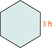 A hexagon has sides 3 feet.