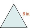 A triangle has sides 8 inches.