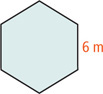 A hexagon has sides 6 meters.