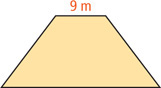 A trapezoid has short base 9 meters.