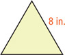 A triangle has sides 8 inches.