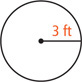 A circle has radius 3 feet.