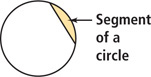 A circle has a segment extending from side to side not through the center, with the region between the line and the circle as a segment of the circle.