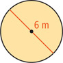 A circle has diameter 6 meters.