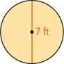 A circle has diameter 7 feet.